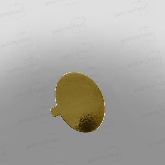 Single Slice Cake Card, Gold - Oval - 7.5 x 10.5cm