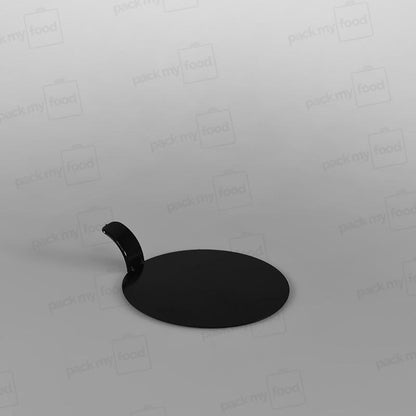 Single Slice Cake Card Black Round With Handle - 8.3cm
