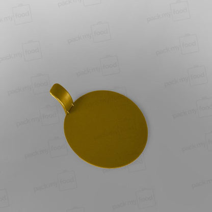 Single Slice Cake Card Gold Round With Handle - 8.3cm