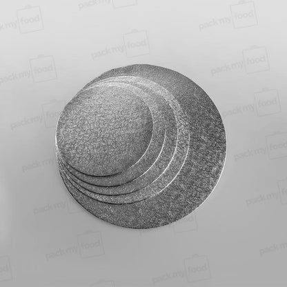 Cake Card Silver Round, Single Thick