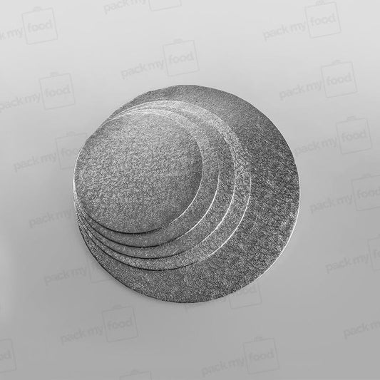 Cake Card Silver Round, Single Thick