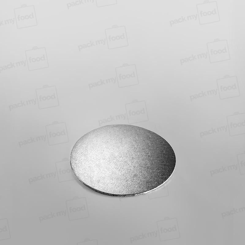 Cake Card Silver Round, Double Thick