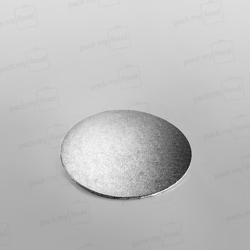 Cake Card Silver Round, Double Thick