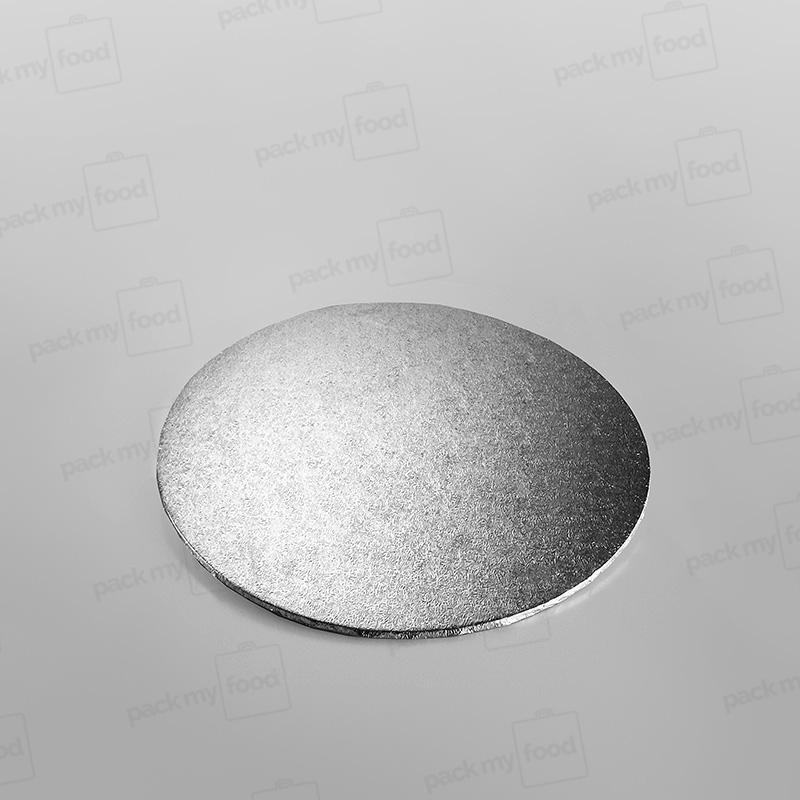 Cake Card Silver Round, Double Thick