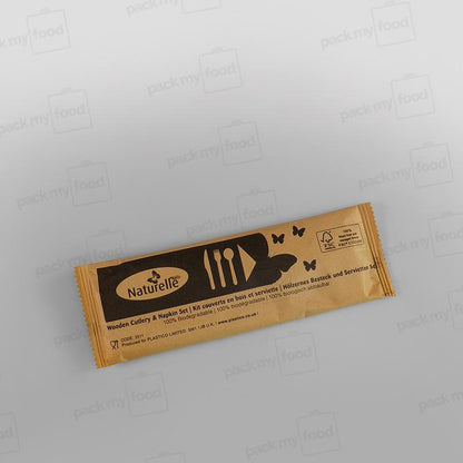 Wooden Cutlery Pack (Napkin, Fork, Knife,Spoon)