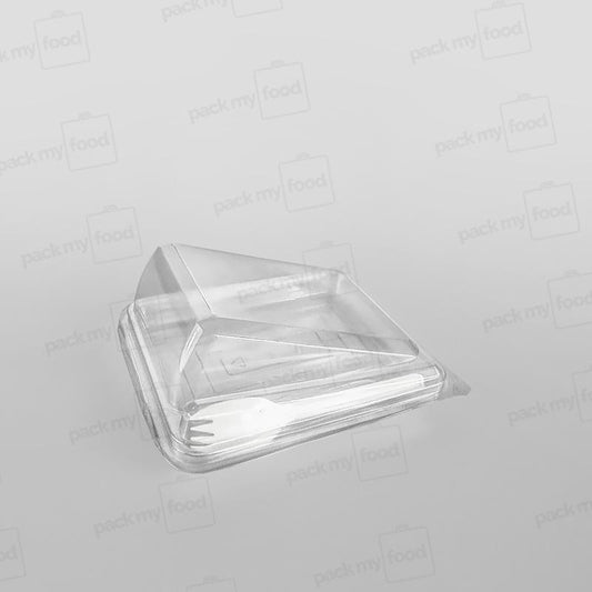 Somoplast Plastic Cake Slice Clear Hinged Container