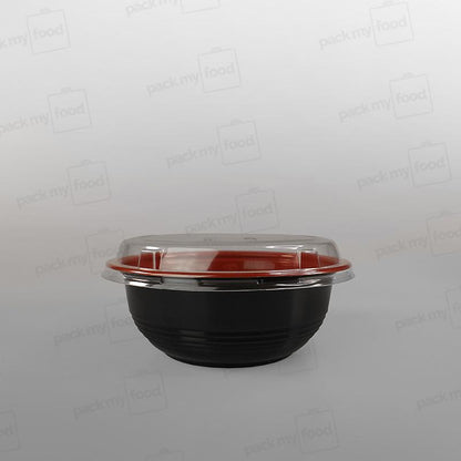 Somoplast Black/Red Microwavable Donburi Bowl & Microwavable Lid