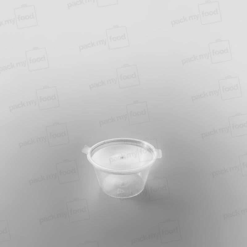 Hinged Plastic Sauce Container Round