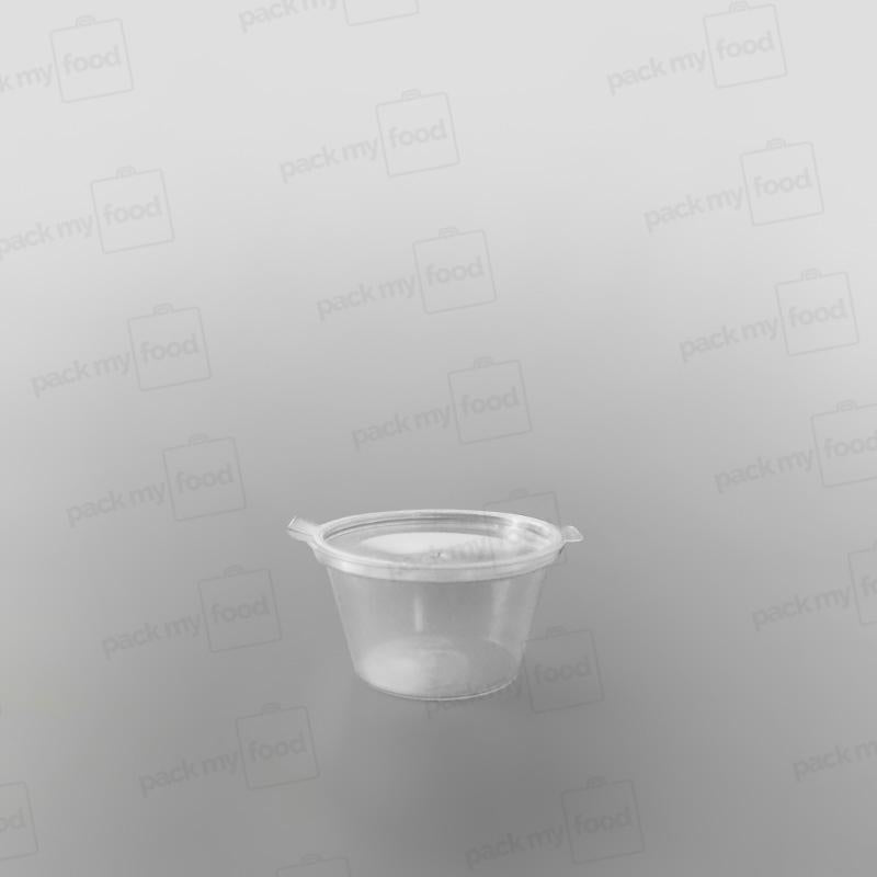 Hinged Plastic Sauce Container Round