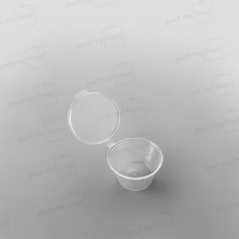 Hinged Plastic Sauce Container Round