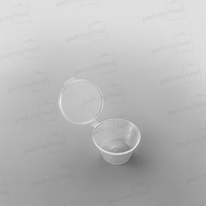 Hinged Plastic Sauce Container Round