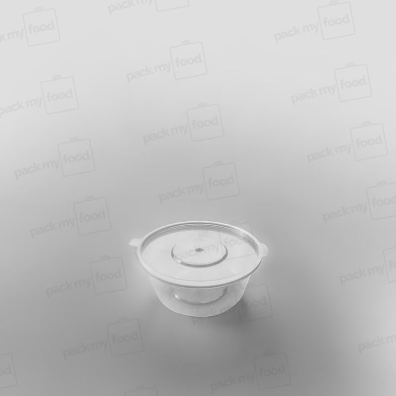 Hinged Plastic Sauce Container Round