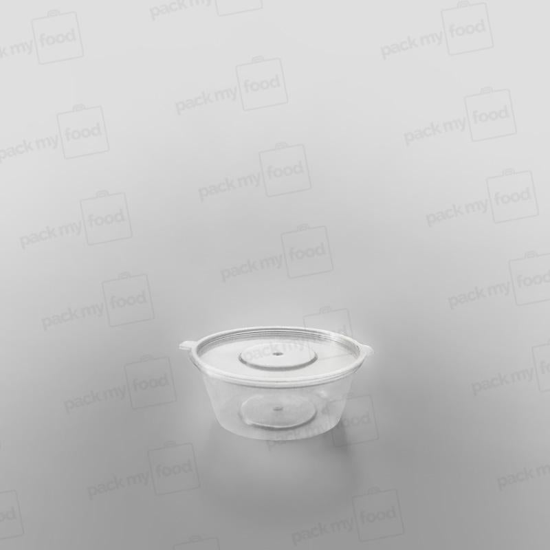 Hinged Plastic Sauce Container Round
