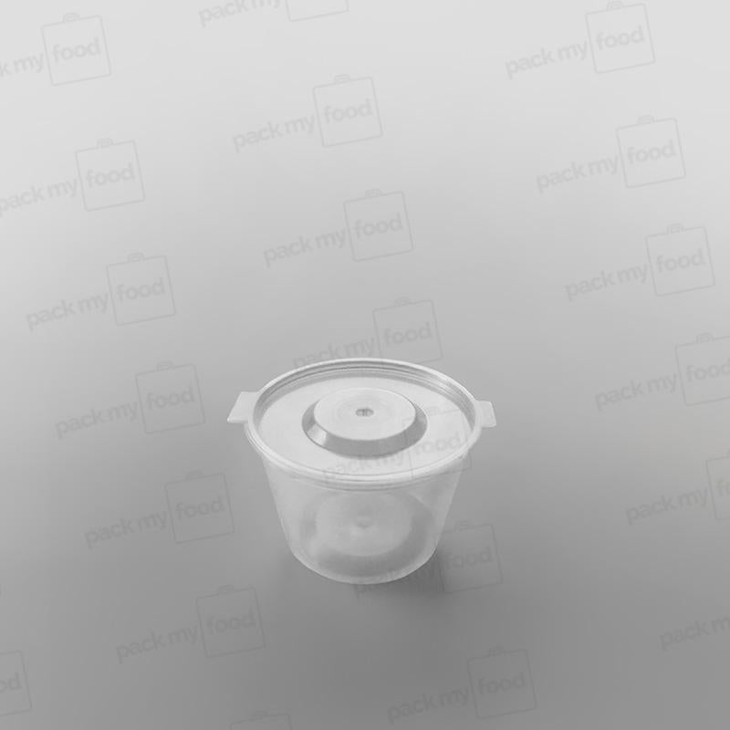 Hinged Plastic Sauce Container Round