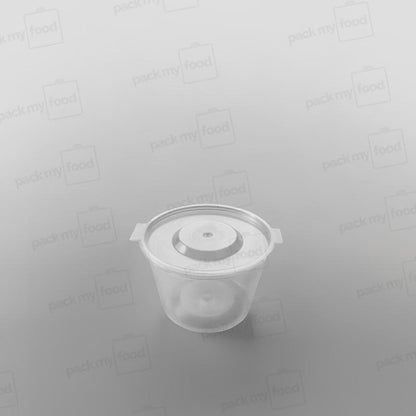 Hinged Plastic Sauce Container Round