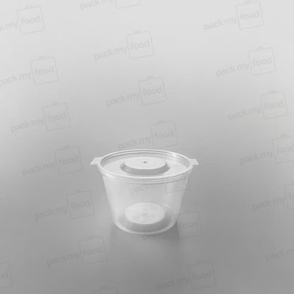 Hinged Plastic Sauce Container Round