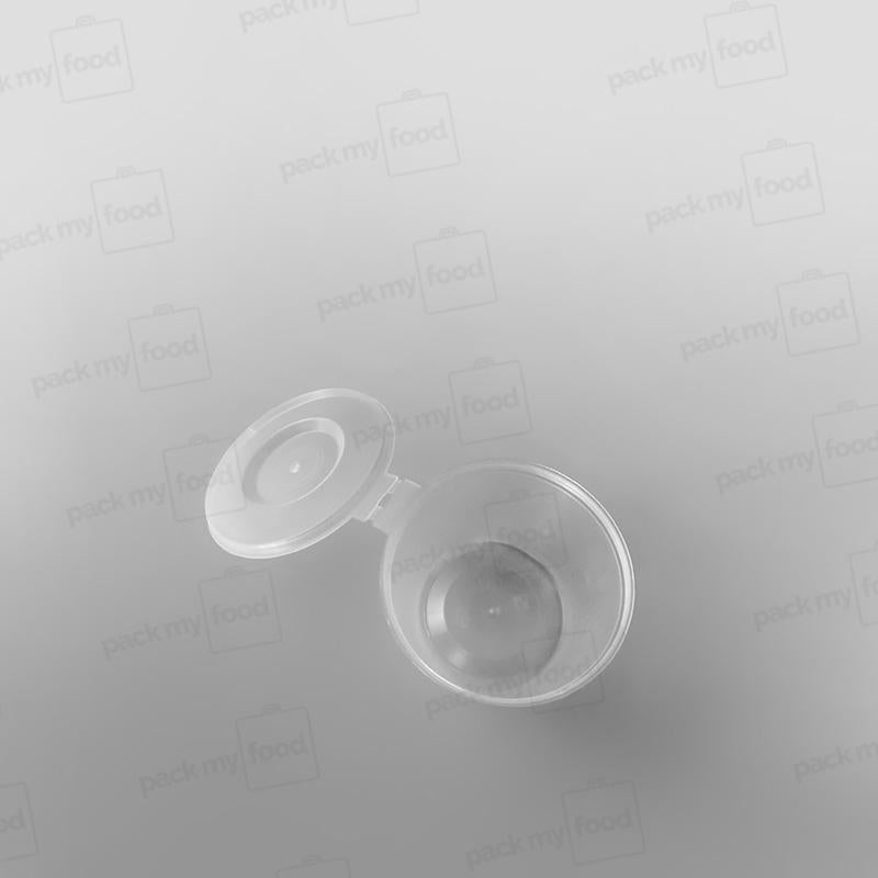 Hinged Plastic Sauce Container Round