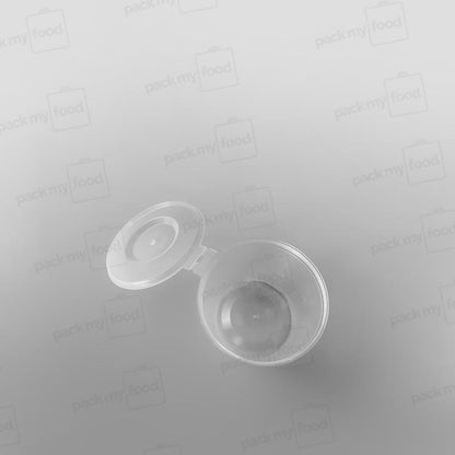 Hinged Plastic Sauce Container Round