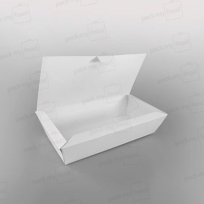 RC White Paper Fish & Chips Box - Hinged