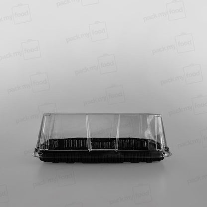 Clear Lid for GPI Actipack Black Rectangular Gateaux Base - 205 x 110mm