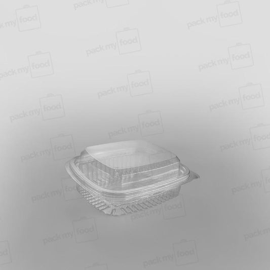 Somoplast Clear Hinged Rectangular Plastic Container - Domed Lid