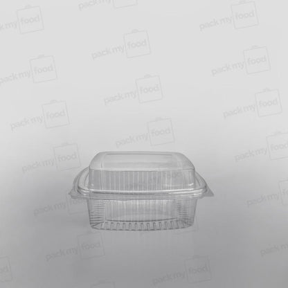 Somoplast Clear Hinged Rectangular Plastic Container - Domed Lid