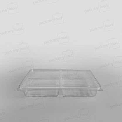 Somoplast 4 Compartment Clear Hinged Rectangular Container