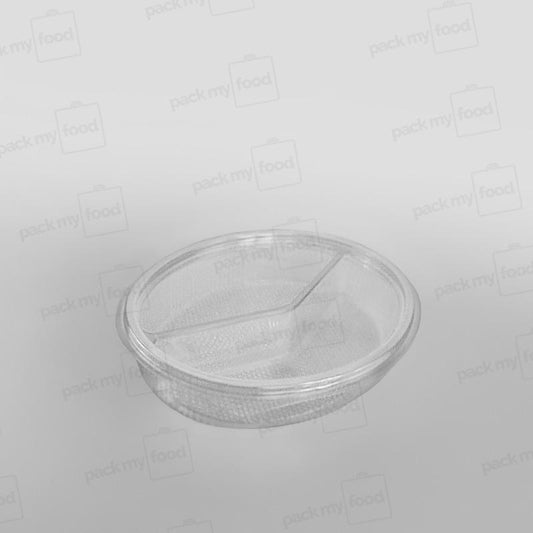 Somoplast Clear Hinged 2 Compartment Oval Container - 575cc
