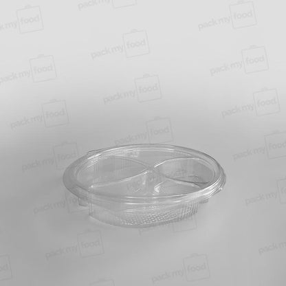 Somoplast 4 Compartment Clear Hinged Oval Container - 550cc