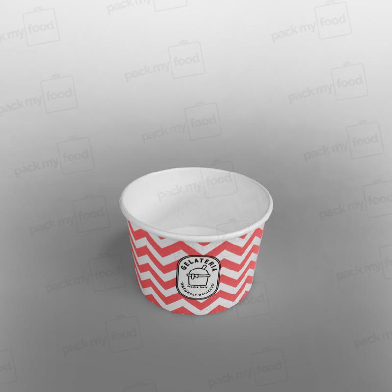 Paper Ice Cream Cups [6oz] Magenta [Wave Design]