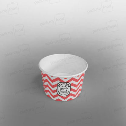 Paper Ice Cream Cups [6oz] Magenta [Wave Design]