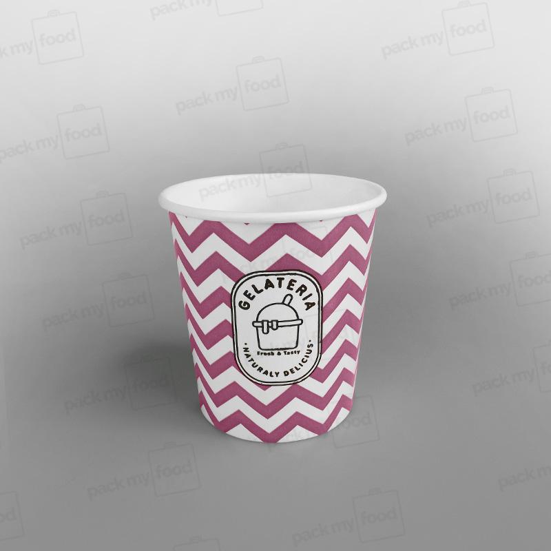 Paper Ice Cream Cups [12oz] Purple [Wave Design]