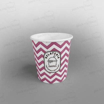 Paper Ice Cream Cups [12oz] Purple [Wave Design]