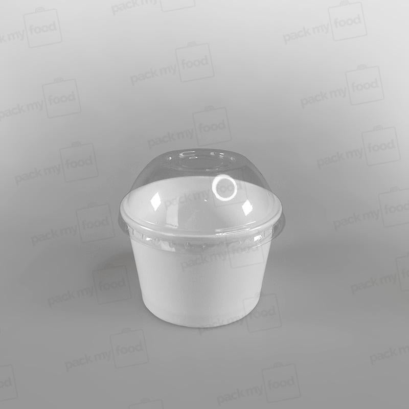 Clear Domed Lid To Fit Ice Cream Cups - White & Green Designs