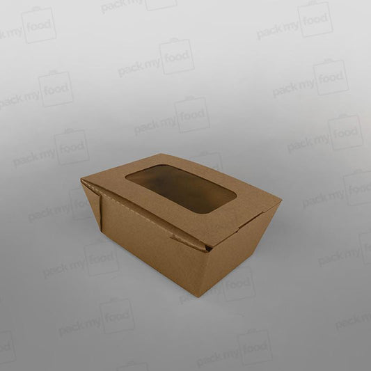 Kraft Paper Rectangular Food Box With Window For Hot & Cold Food