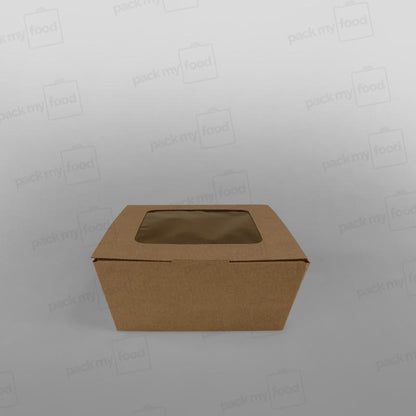 Kraft Paper Rectangular Food Box With Window For Hot & Cold Food