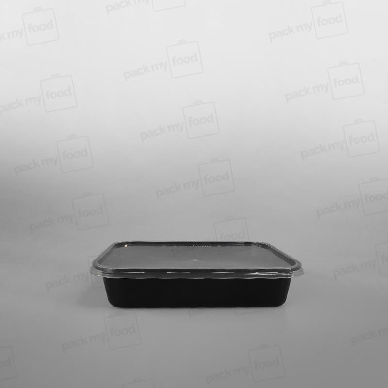 Black Rectangular Microwavable Container