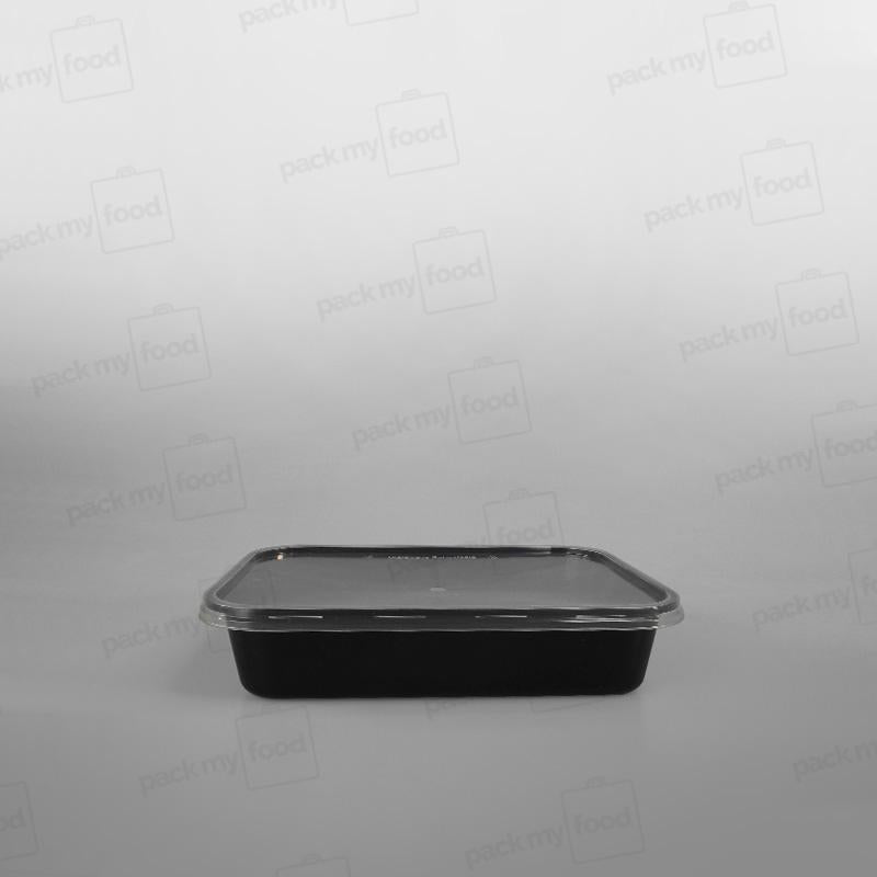 Black Rectangular Microwavable Container