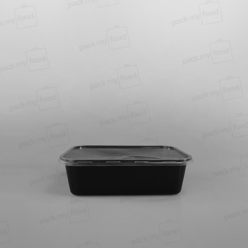 Black Rectangular Microwavable Container