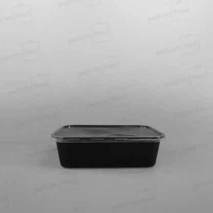 Black Rectangular Microwavable Container
