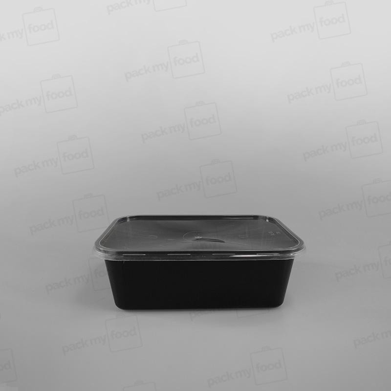 Black Rectangular Microwavable Container