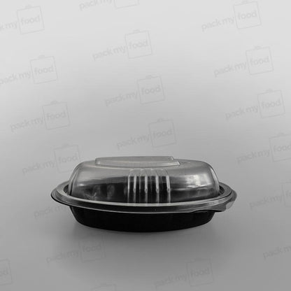 Somoplast Oval Black Microwavable Container