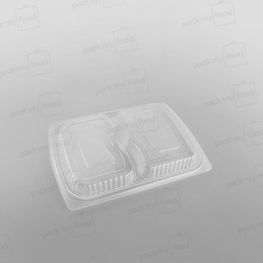 Somoplast 2 Compartment Clear Microwavable Lid To Fit MC44, MC45/ 821, 825 Containers