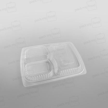Somoplast 3 Compartment Clear Microwavable Lid To Fit MC46, MC47/ 822, 824 Containers