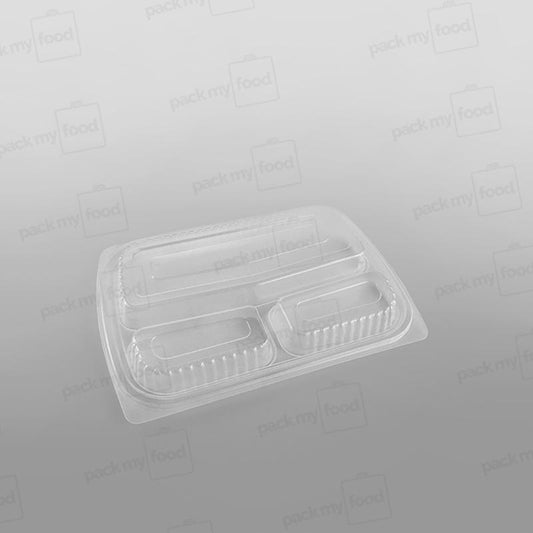 Somoplast 3 Compartment Clear Microwavable Lid To Fit MC57/ 818 Container