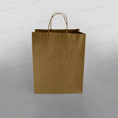 Premium Ribbed Kraft Paper Bag Twisted Handle