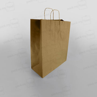 Premium Ribbed Kraft Paper Bag Twisted Handle