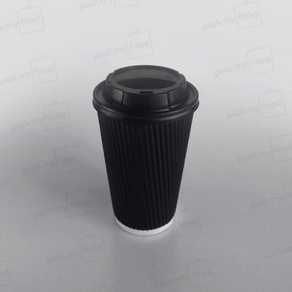 Ripple Kraft Paper Cup Hot - Black