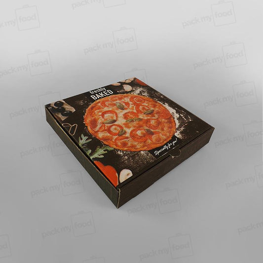 White Square Printed Pizza Box - Freshly Baked