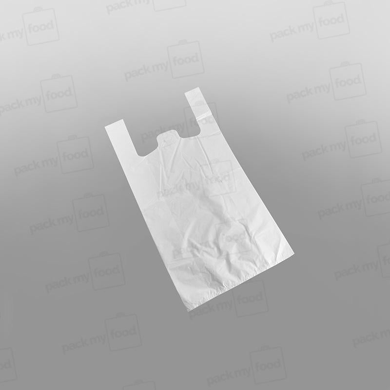 White Plastic Economy Vest Carrier Bag